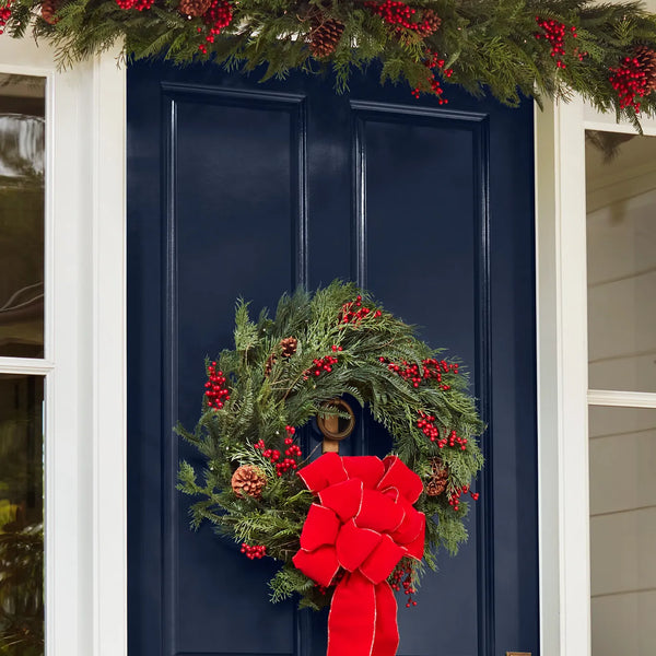 Outdoor Red Berry Pine Foliage